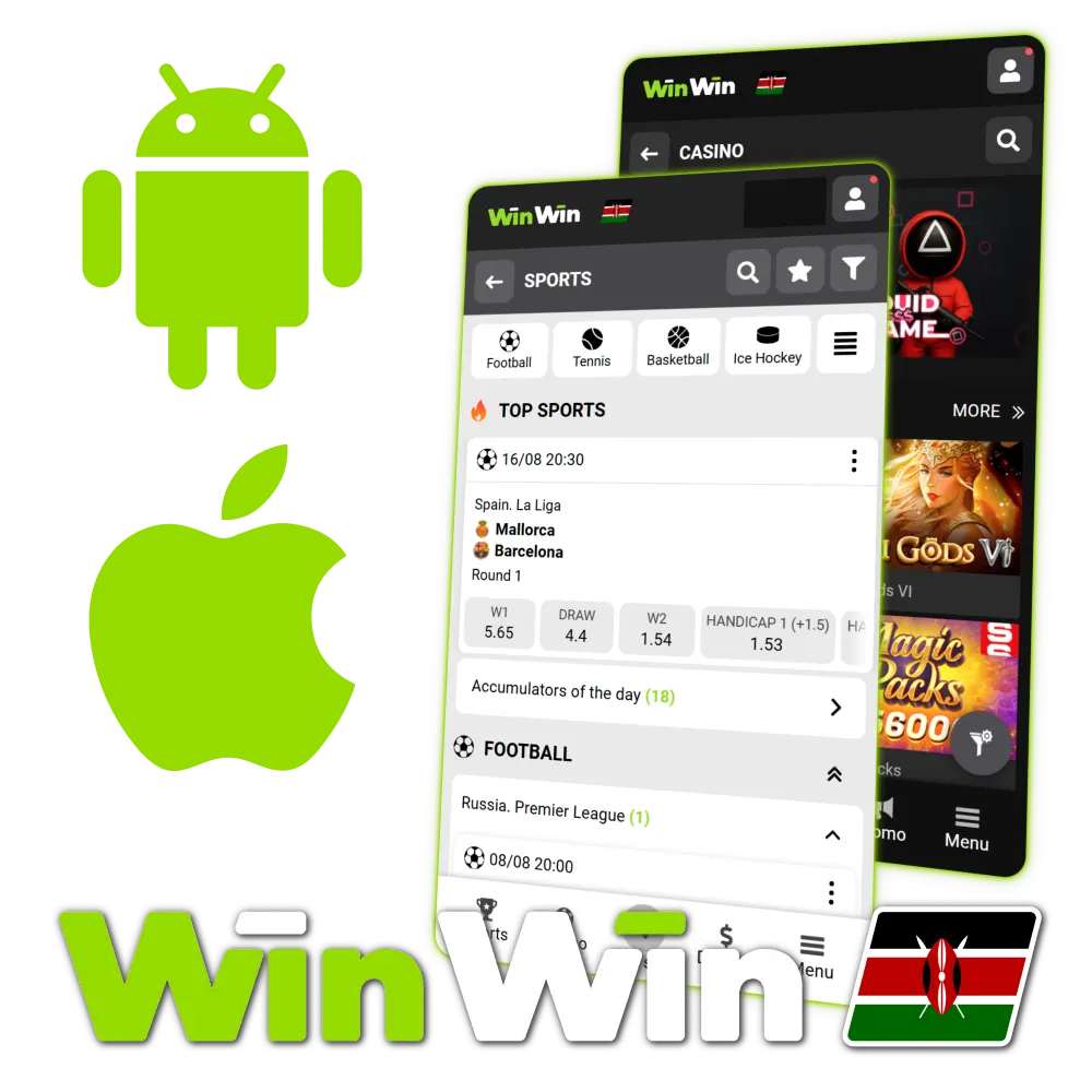 Download iOS or Android official app at WinWin in Kenya.