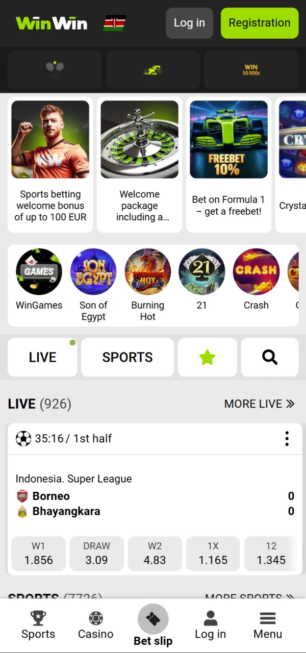 Access WinWin Kenya official website to download Android app.