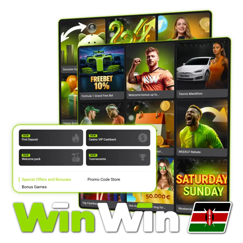 Get your welcome bonus and win at WinWin in Kenya.