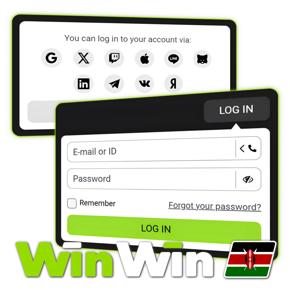 Start simple and secure login process on WinWin website in Kenya.