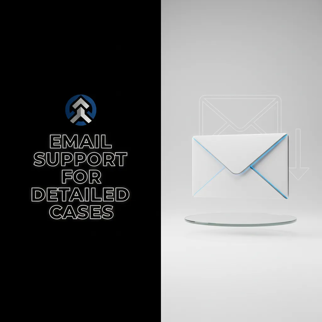 Email support for detailed cases needing records and attachments; WinWin contacts listed; replies in 2–12 hours.