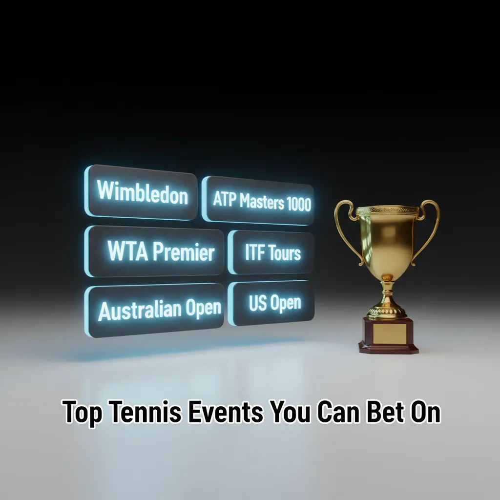 Top tennis events you can bet on: Grand Slams, ATP/WTA 1000, 500, 250, Finals, Davis Cup, BJK Cup, Challenger.
